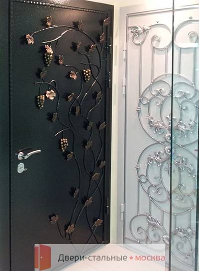 Фото дверей с коваными накладками